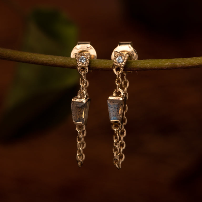 Ohrstecker  KARO mit Labradorit Silber EXPRESS
