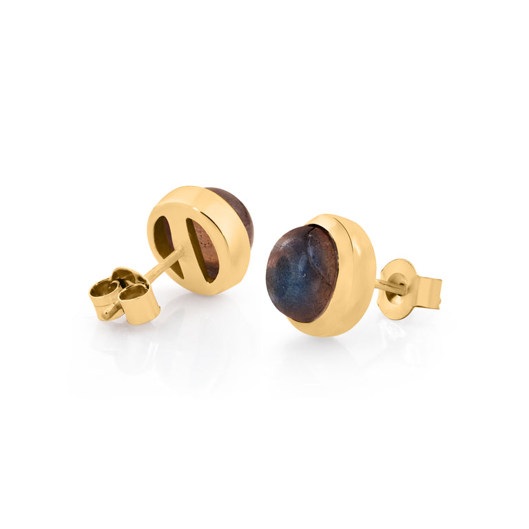 Ohrstecker LOTTA mit Labradorit rund 8mm