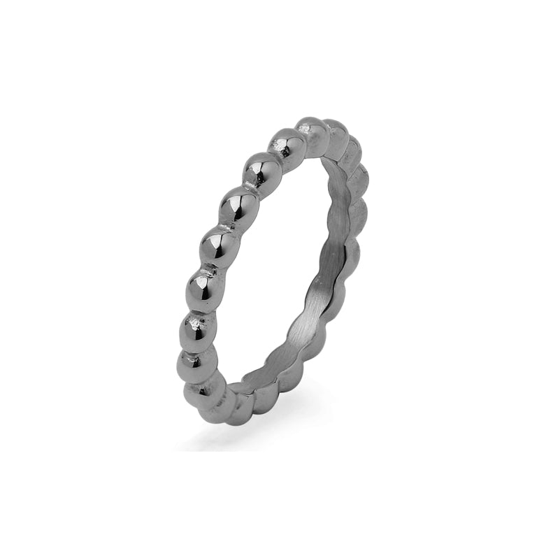 Edelstahl Ring schwarz genoppt