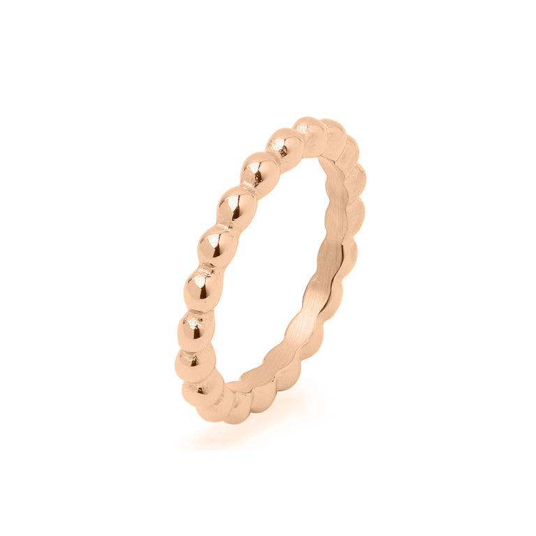 Edelstahl Ring rose genoppt