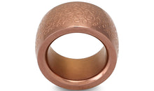 Edelstahl Ring braun 14mm mit Muster