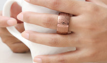 Edelstahl Ring braun 14mm mit Muster