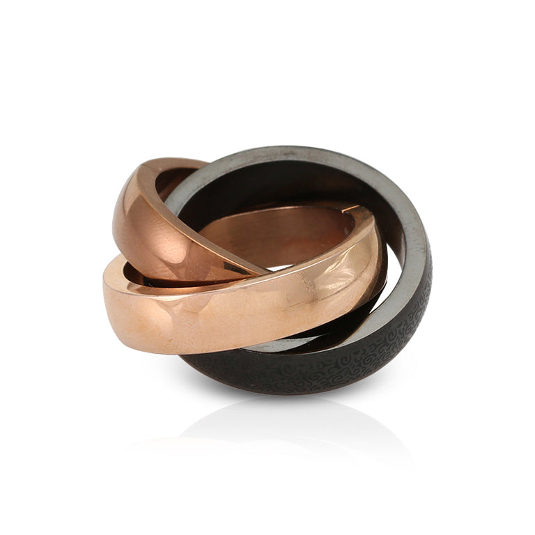 Edelstahl Ring Tricolor