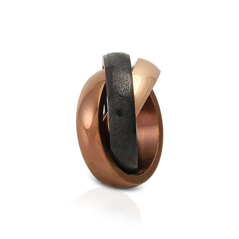 Edelstahl Ring Tricolor