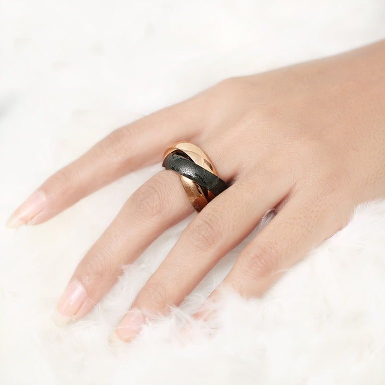 Edelstahl Ring Tricolor