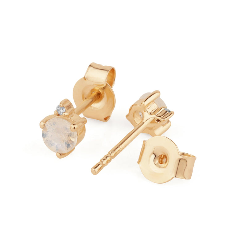 Ohrstecker MONDSTEIN Sternzeichen WAAGE, STEINBOCK, WIDDER Gold  EXPRESS