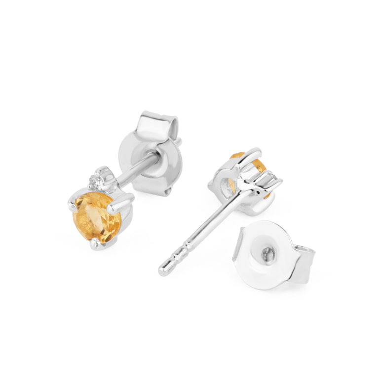 Ohrstecker ZITRIN Sternzeichen JUNGFRAU, WIDDER, LOEWE