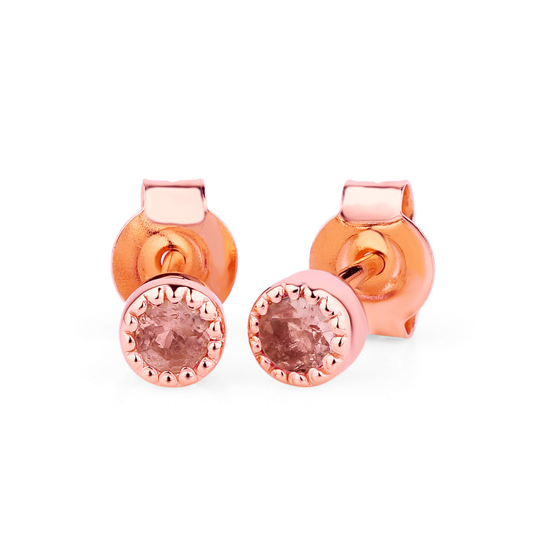 Ohrstecker  HARRIET Rosaturmalin 3mm