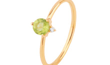 Ring PERIDOT Sternzeichen Jungfrau, Löwe, Wassermann