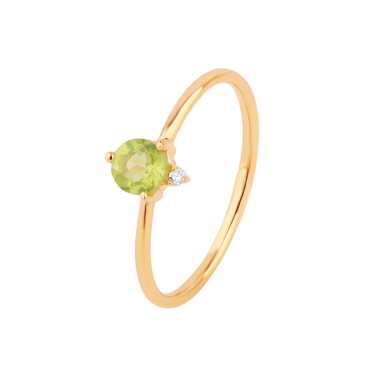 Ring PERIDOT Sternzeichen Jungfrau, Löwe, Wassermann