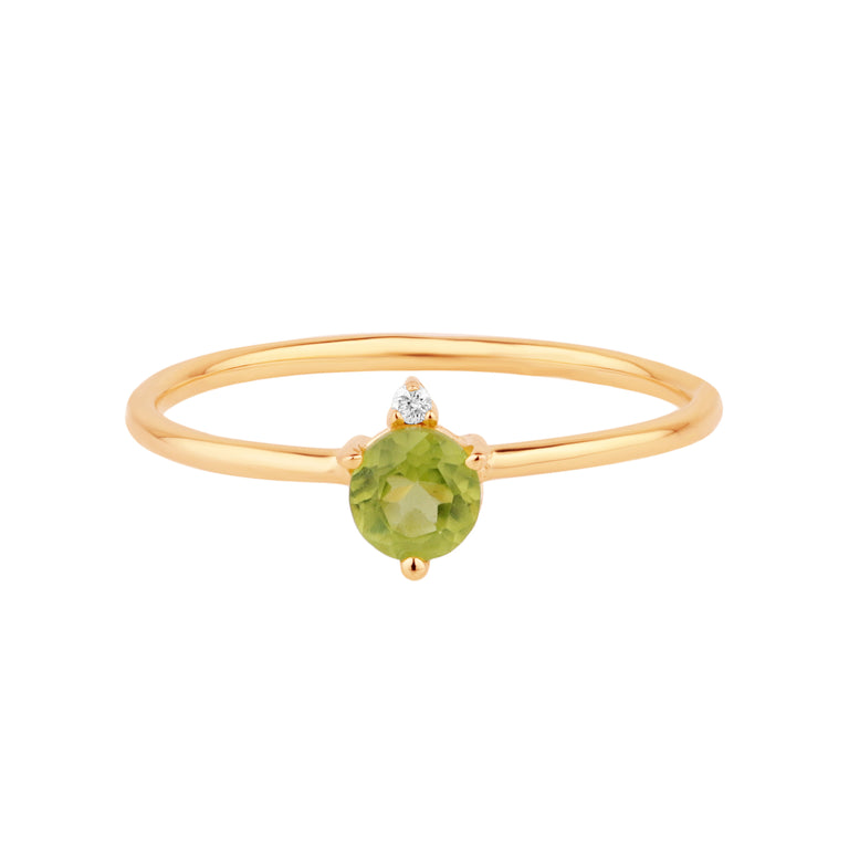 Ring PERIDOT Sternzeichen Jungfrau, Löwe, Wassermann