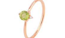 Ring PERIDOT Sternzeichen Jungfrau, Löwe, Wassermann