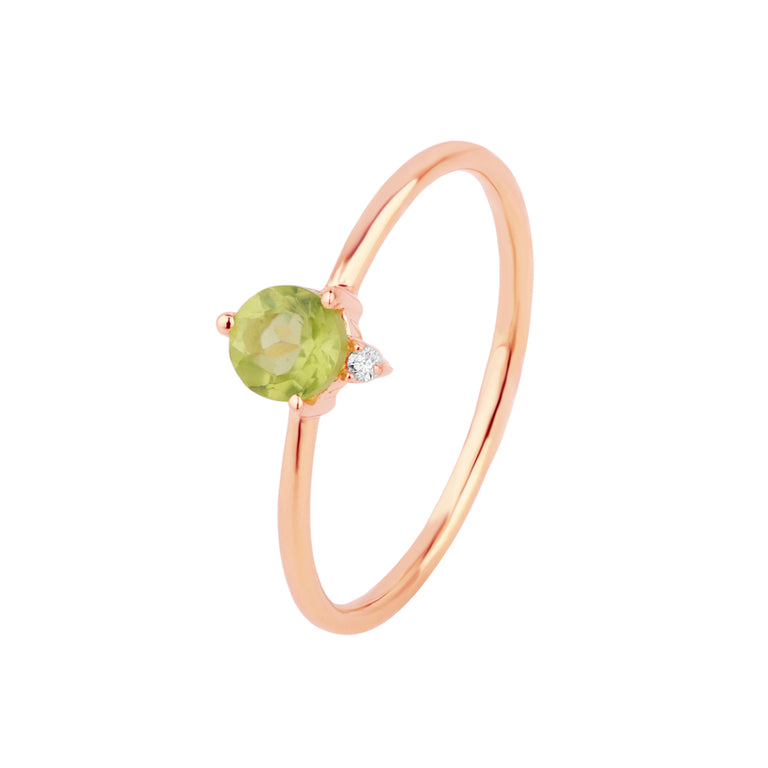 Ring PERIDOT Sternzeichen Jungfrau, Löwe, Wassermann