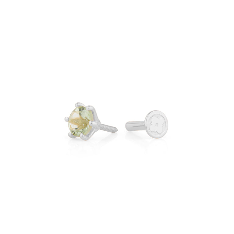 Piercing BRIANA 4mm  Grünturmalin Silber