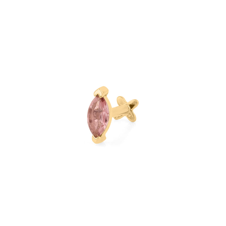 Piercing NAVETTE mit Rosaturmalin