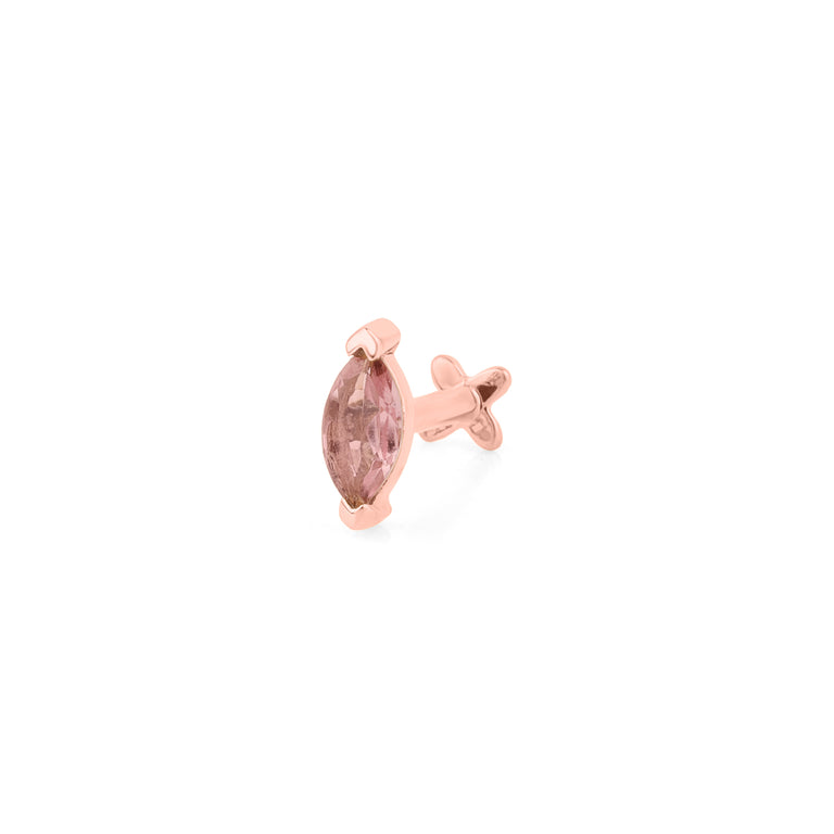Piercing NAVETTE mit Rosaturmalin