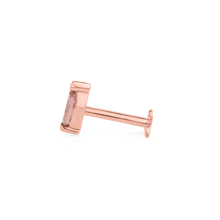 Piercing NAVETTE mit Rosaturmalin