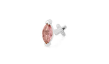 Piercing NAVETTE mit Rosaturmalin
