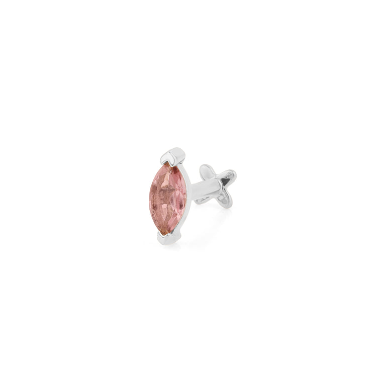 Piercing NAVETTE mit Rosaturmalin