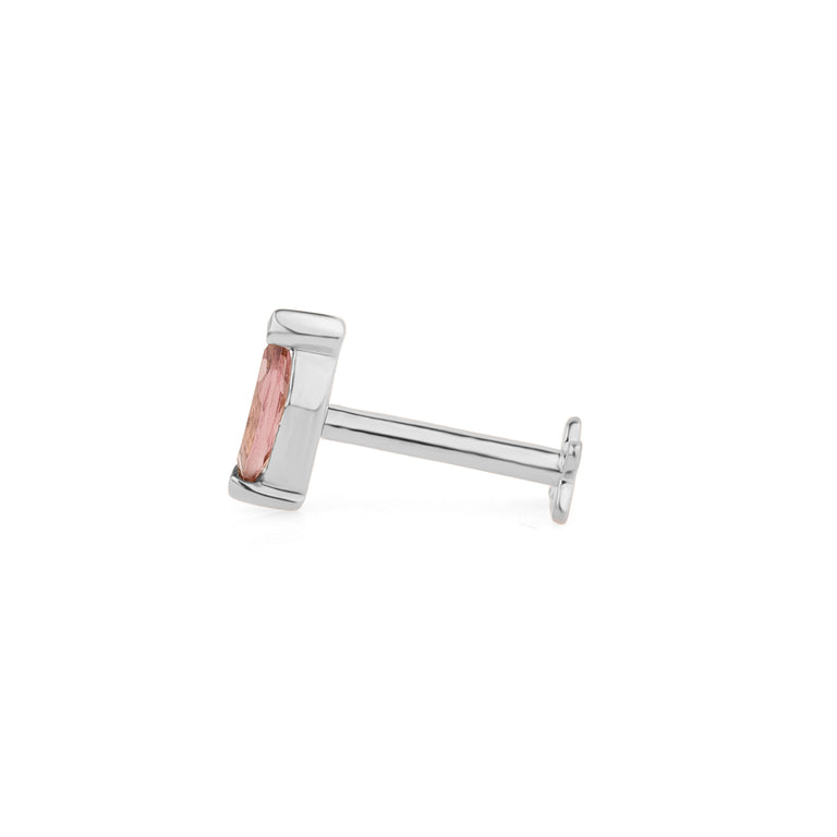 Piercing NAVETTE mit Rosaturmalin