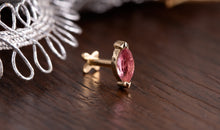 Piercing NAVETTE mit Rosaturmalin