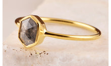 Ring OCTAGON Salt &Pepper Gold