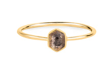 Ring OCTAGON Salt &Pepper Gold