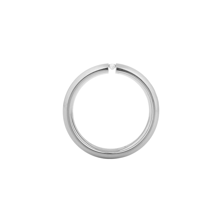 Spannring WIARA 4mm aus Edelstahl mit Zirkonia