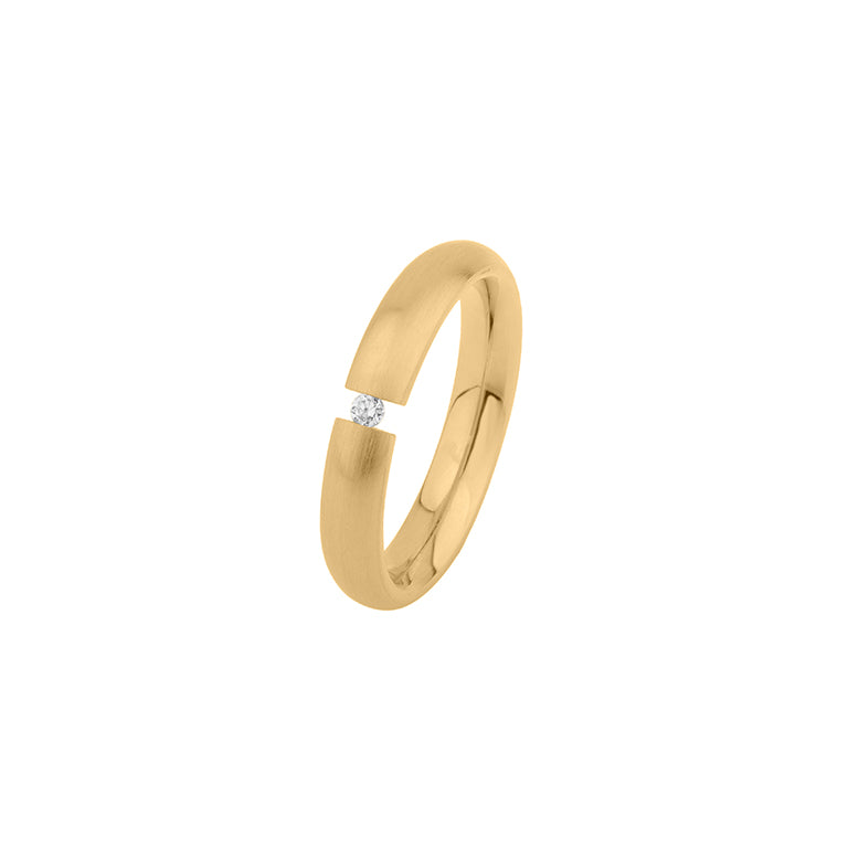 Spannring WIARA 4mm aus Edelstahl mit Zirkonia