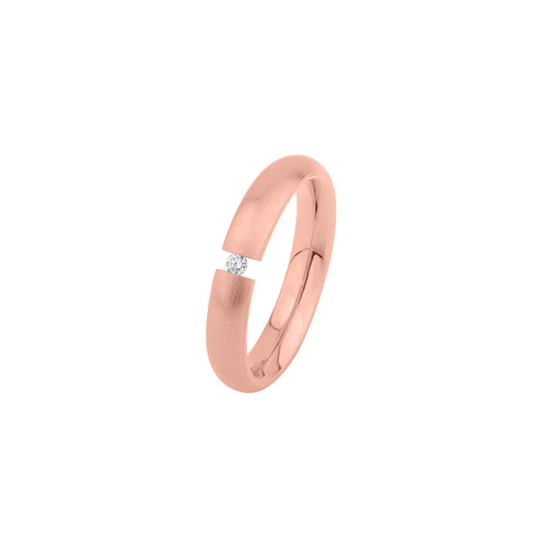 Spannring WIARA 4mm aus Edelstahl mit Zirkonia