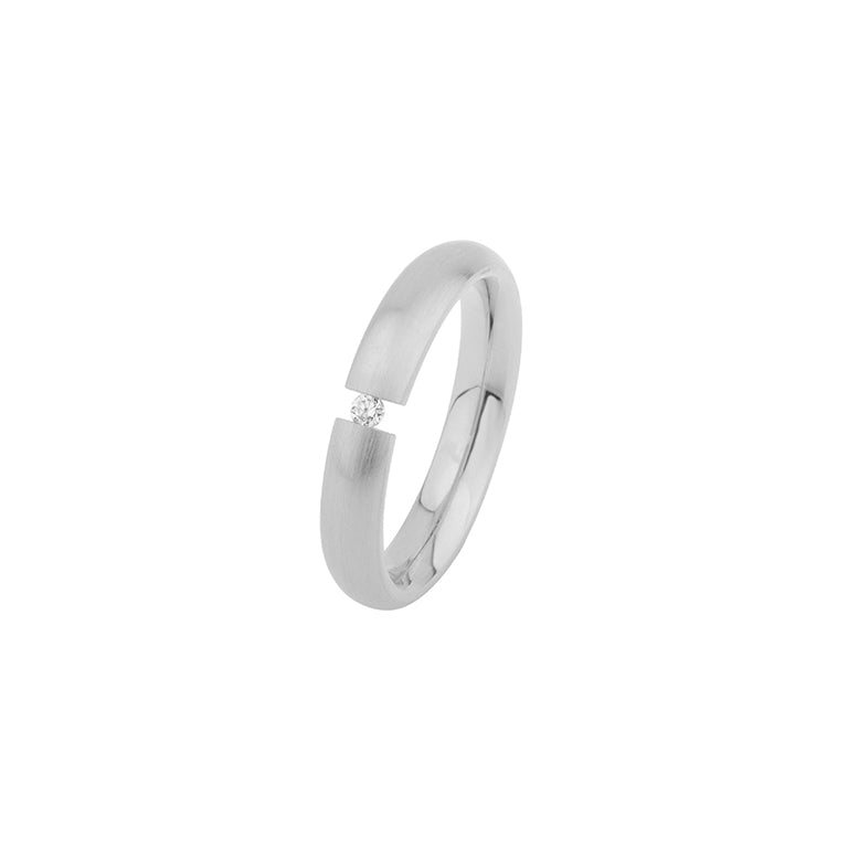 Spannring WIARA 4mm aus Edelstahl mit Zirkonia