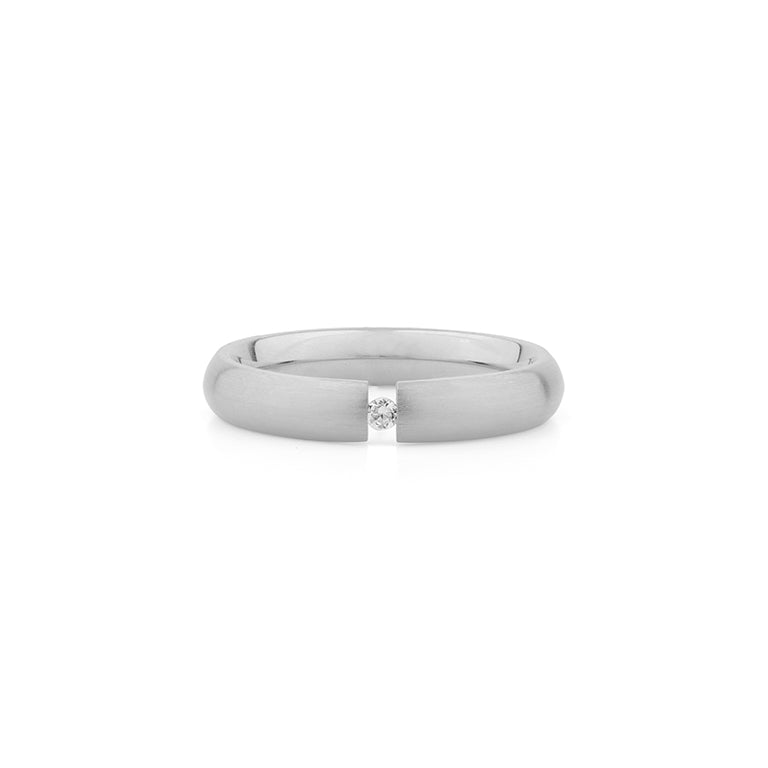 Spannring WIARA 4mm aus Edelstahl mit Zirkonia