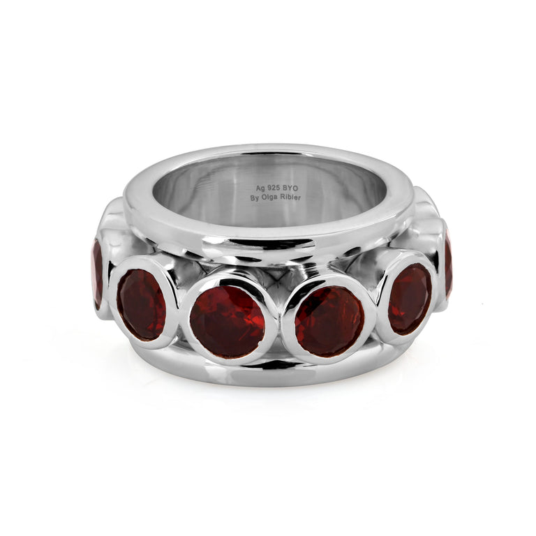 Ring MALLORY Granat Silber
