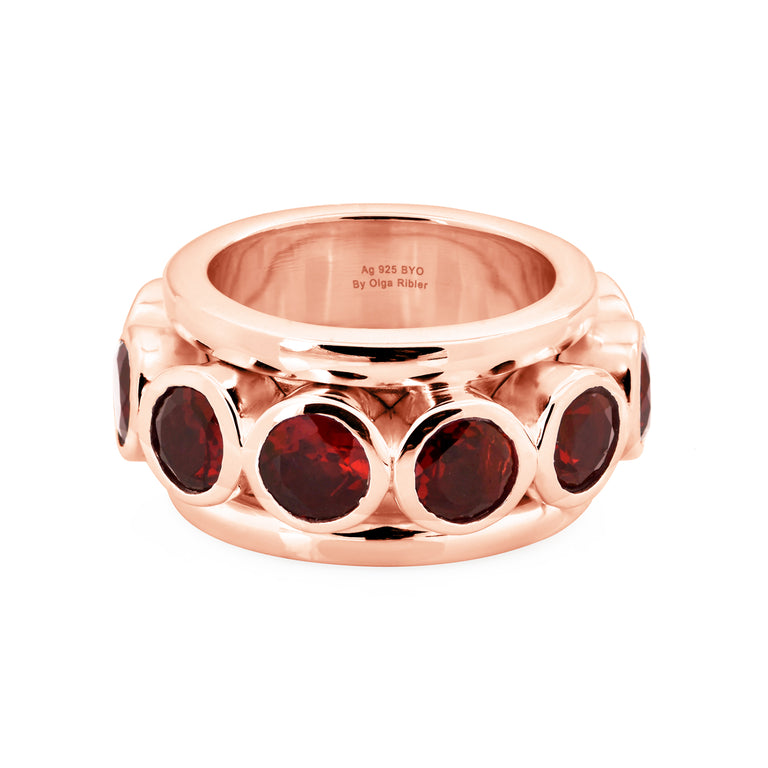 Ring MALLORY Granat Silber