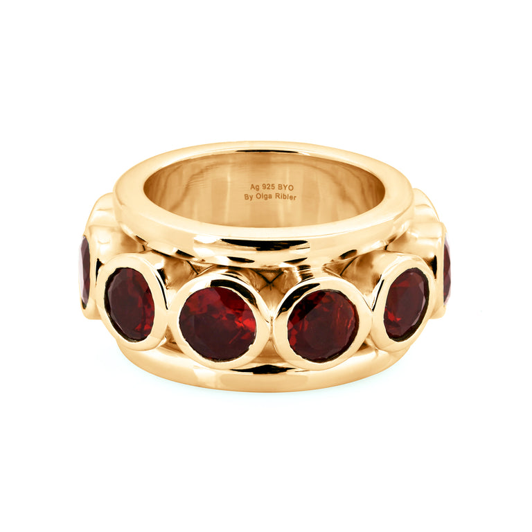 Ring MALLORY Granat Silber