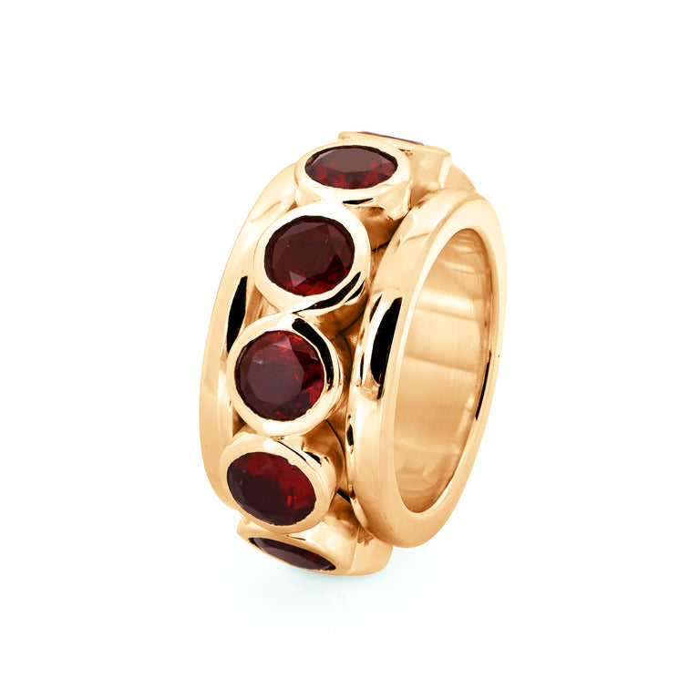 Ring MALLORY Granat Silber