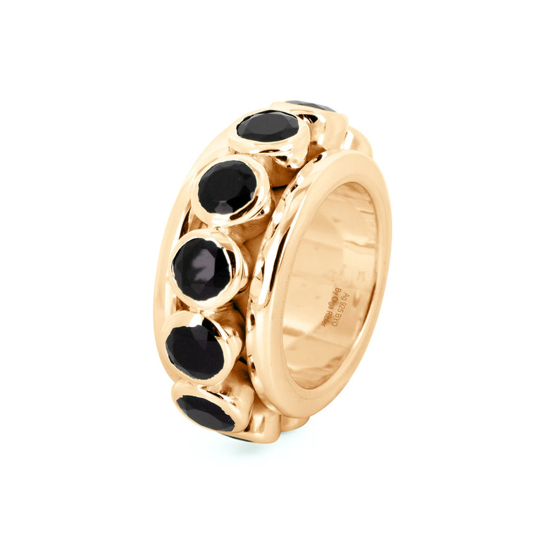 Ring MALLORY Onyx Silber