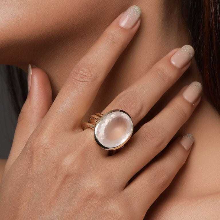 Ring MARLENE Silber Rosenquarz