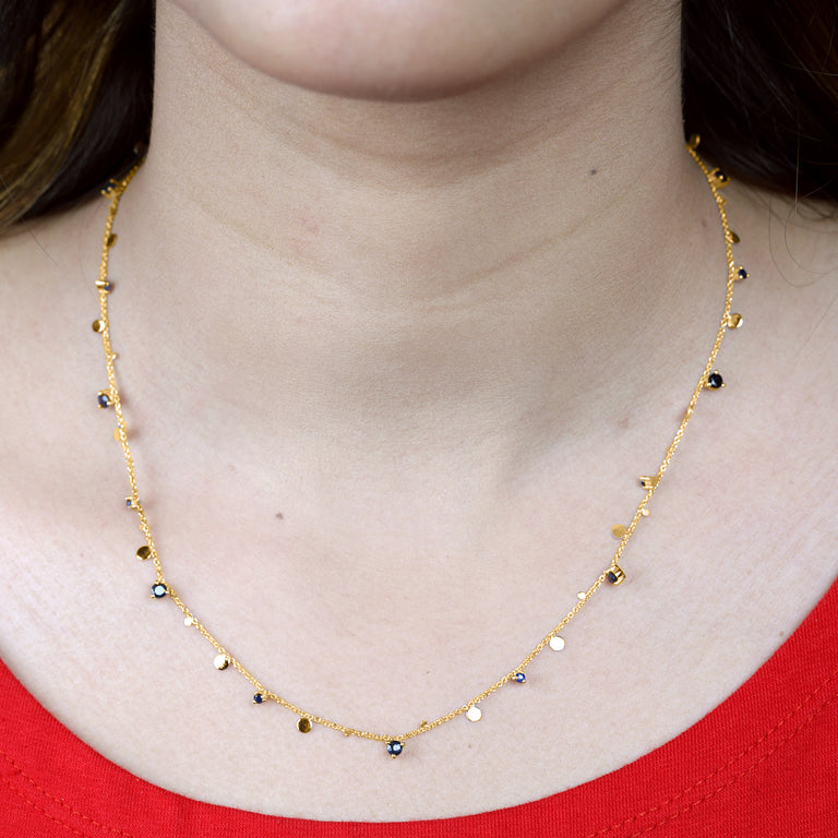 Halskette SELENE mit Saphir