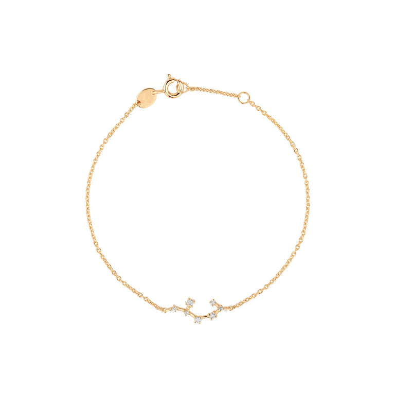 Sternzeichen Armband SCHUETZE SAGITTARIUS Silber und Gold mit Diamanten
