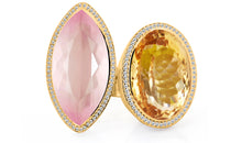 Ring AURIN mit Citrin und Rosenquarz