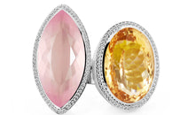 Ring AURIN mit Citrin und Rosenquarz