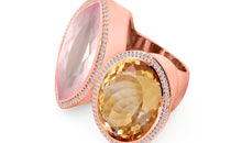Ring AURIN mit Citrin und Rosenquarz