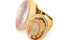 Ring AURIN mit Citrin und Rosenquarz