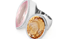 Ring AURIN mit Citrin und Rosenquarz