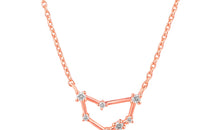 Sternzeichen Halskette STEINBOCK CAPRICORN Silber und Gold mit Diamanten EXPRESS