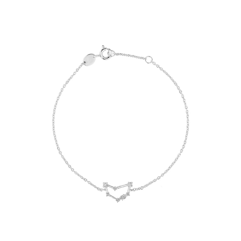 Sternzeichen Armband STEINBOCK CAPRICORN Silber und Gold mit Diamanten