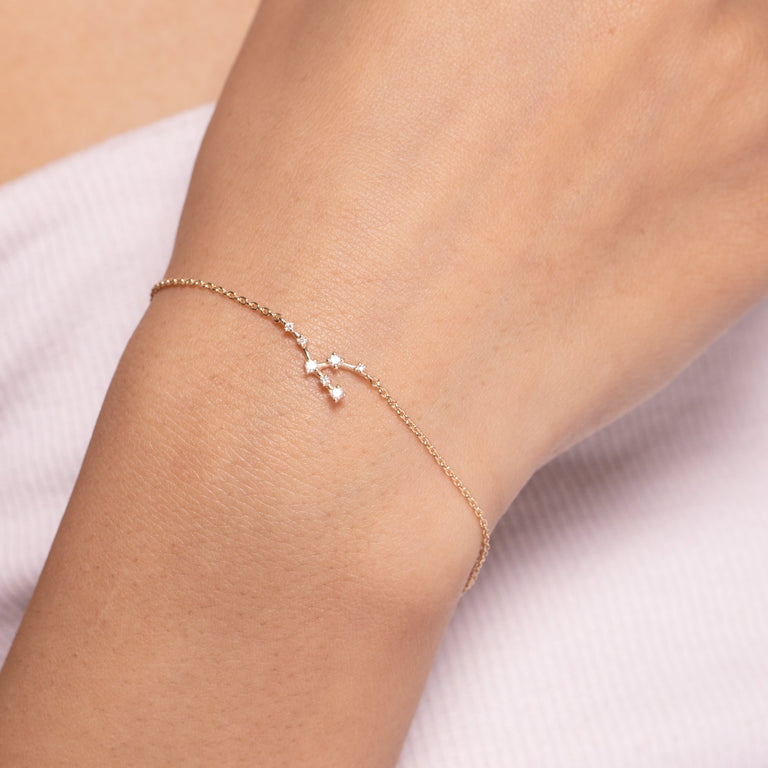 Sternzeichen Armband STIER TAURUS Silber mit Diamanten