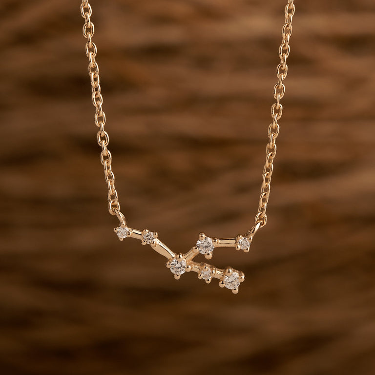 Sternzeichen Halskette STIER TAURUS Silber mit Diamanten