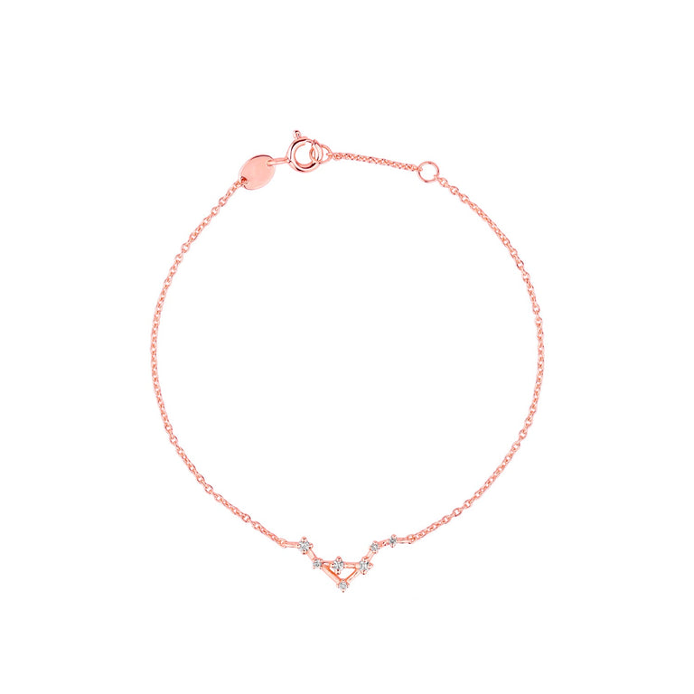 Sternzeichen Armband WAAGE LIBRA Silber mit Diamanten